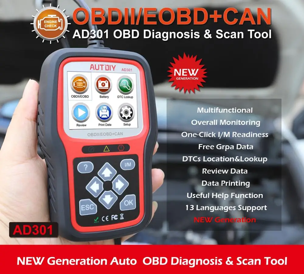 Диагностический сканер OBD2 профессиональный автомобильный диагностический