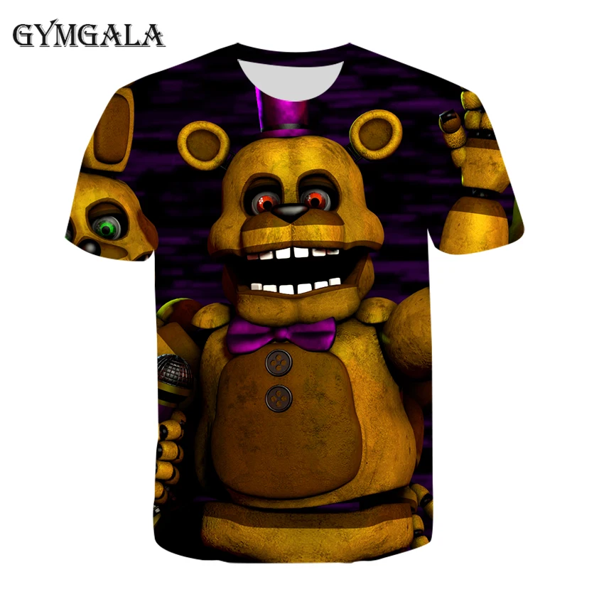 С изображениями персонажей игры пять ночей с Фредди рубашки для мальчиков