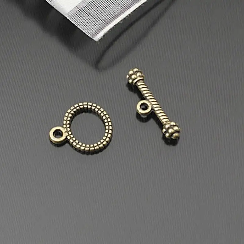 

(23777)50Sets O:10x9MM Antique Bronze Zinc Alloy O Toggle Clasps Bracelets Clasps Jewelry Making Supplies Findings Accessories