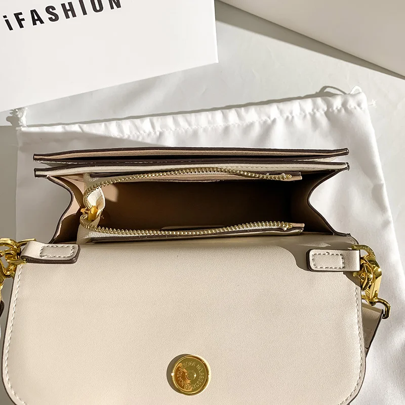 

100% Leather 2021 New Fashion All-match High-end Real Cowhide Printed Chain Shoulder Diagonal Small Square Bag Petit Sac Femme