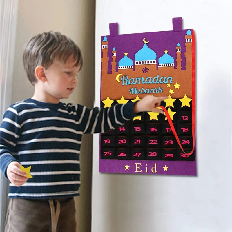 

Ramadan Calendar Eid Mubarak Hanging Countdown Calendar Advent Calendar 2021 for Kids Eid Gifts Ramadan Decorations