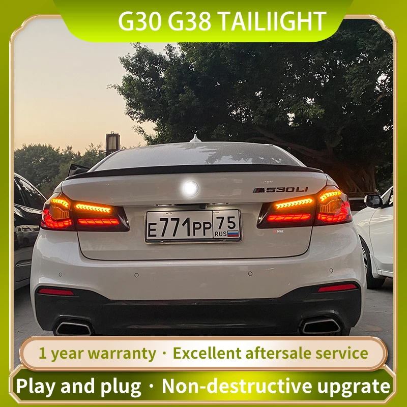 

Автостайлинг для BMW 5 серии G30 G38, задние фонари 2018 2019 2020 светодиодный задние фонари, сигнал поворота с динамическим движущимся сигналом