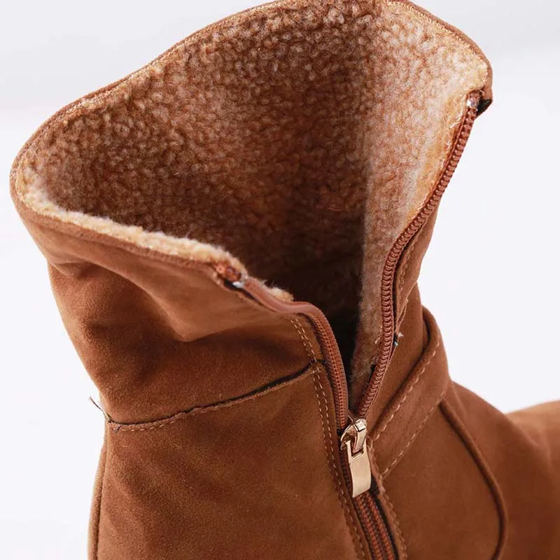 

2020 New Winter Women Boots Platform Lady Shoes Woman Rubber Boots Spring Woman Fur Ankle Boots Warm Plush Footwear