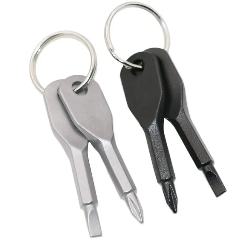 

Stainless Steel Mini EDC Multifunction Screwdriver Key Shape Slotted Screwdrivers Keychain Pocket Repair Tool