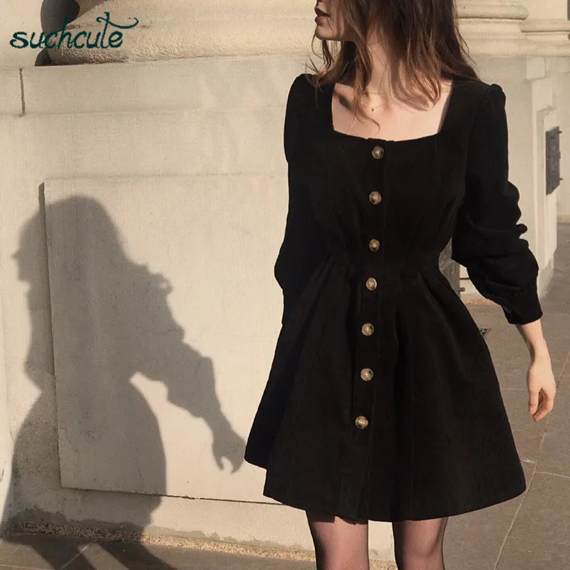 SUCHCUTE Longslive платье для женщин на пуговицах Моди осень дамы Sukienki женские платья Roupas Feminina вечерние ночной дворец