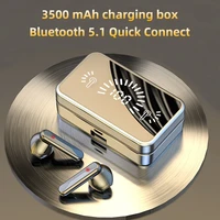 tws bluetooth 5 1 wireless headphones 3500mah charging box hifi stereo sound ipx7 waterproof sports earphones with microphone