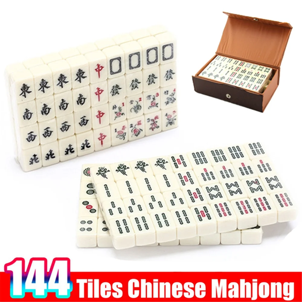 

144 Tiles Indoor Entertainment Game Board Party Gambling Chinese Mah-Jong Numbered Mahjong Set Chinese Toy Mah-Jong Set