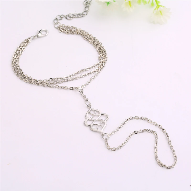 Женский браслет из серебристой цепочки модное Ювелирное Украшение на палец |