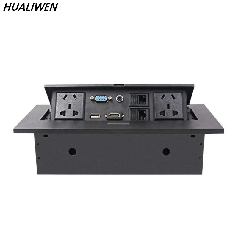 K214 настольная розетка HDMI Скрытая Выдвижная мультимедийная Кабельная коробка