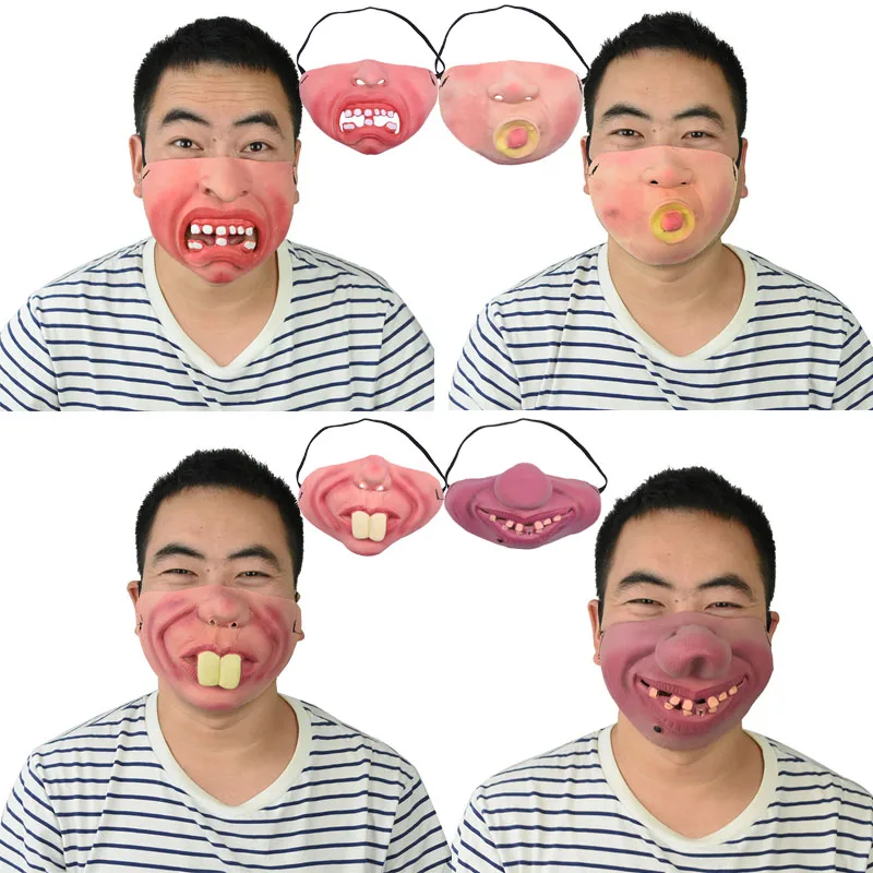 1 шт. Милая забавная маска на половину лица для вечерние латексная клоуна с