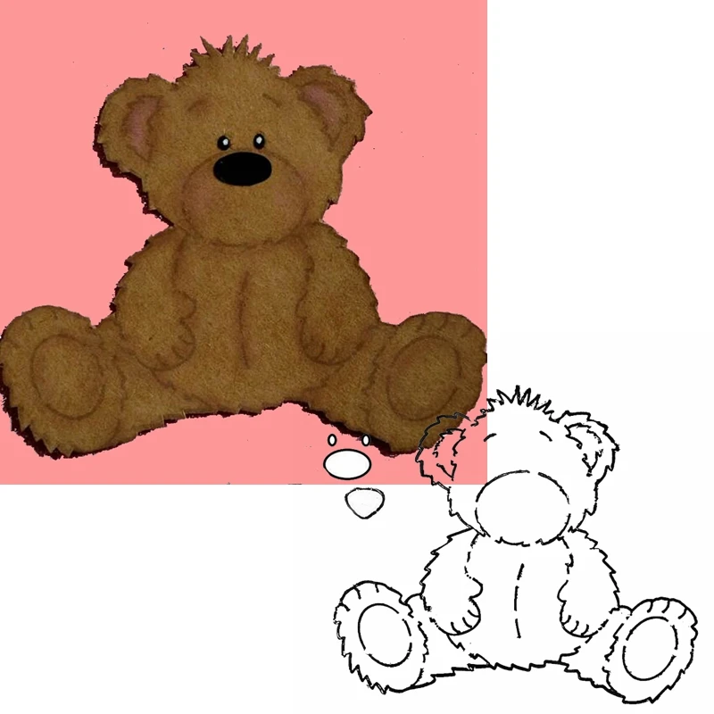 Металлические режущие штампы милые животные медведь ручной работы DIY тиснение