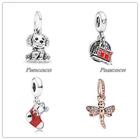authentic 925 sterling silver charm poodle puppy dog dangle charm bead fit women pandora bracelet necklace jewelry
