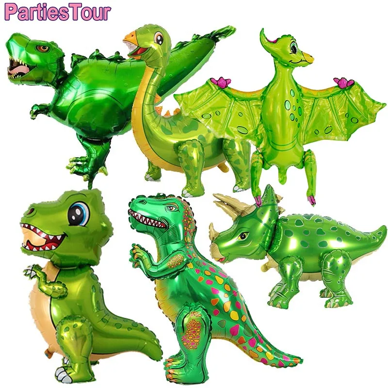 

1pc Giant Green Assembly Dinosaur Standing Balloons Jurassic Dino Party Birthday Party Decoration Kids Gift Foil Balloon Toy