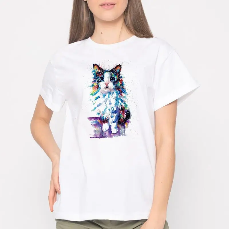 

For 2021, the new cotton animal print short-sleeved tops and women's T-shirts are stylish casual couplers' clothes