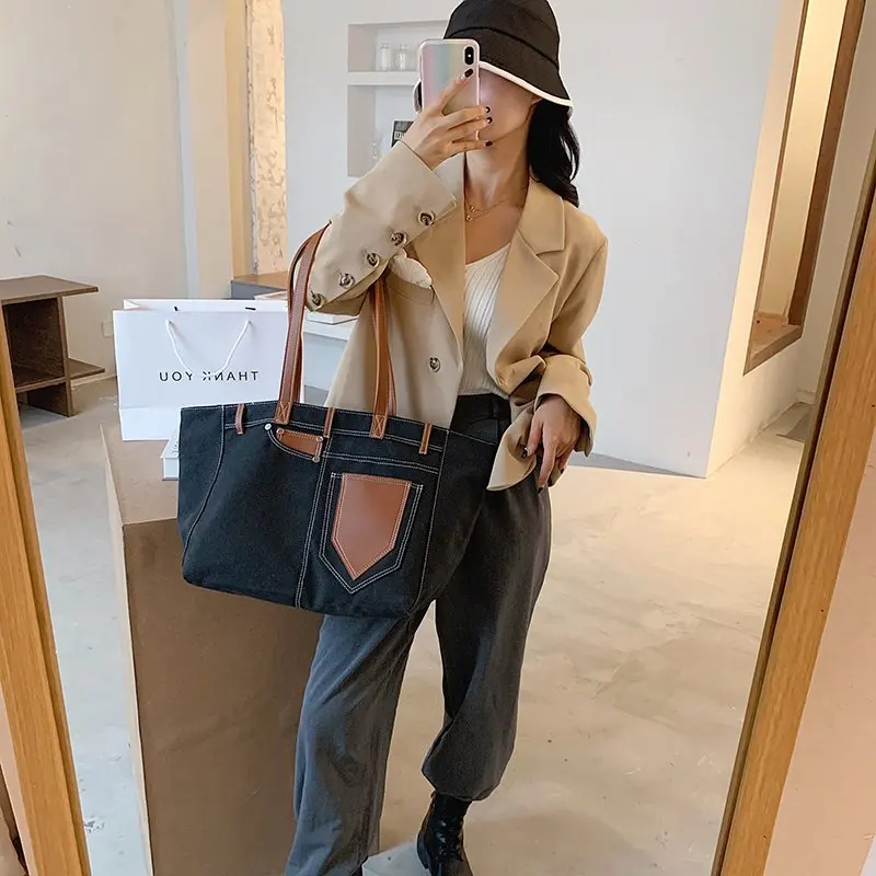 

Fashion Handbags Women Bags Vintage Casual Large Capacity Tote Bag Designer Female Canvas Shoulder Bag Women Handbags Single