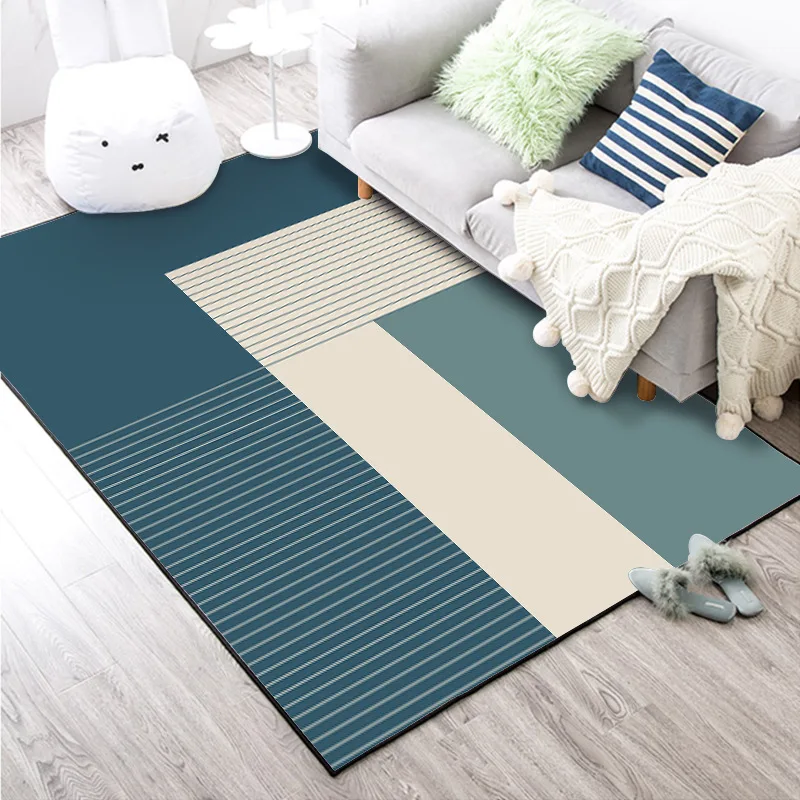 

Modern fashion Nordic style simple geometry dark green bedroom door living room carpet customization