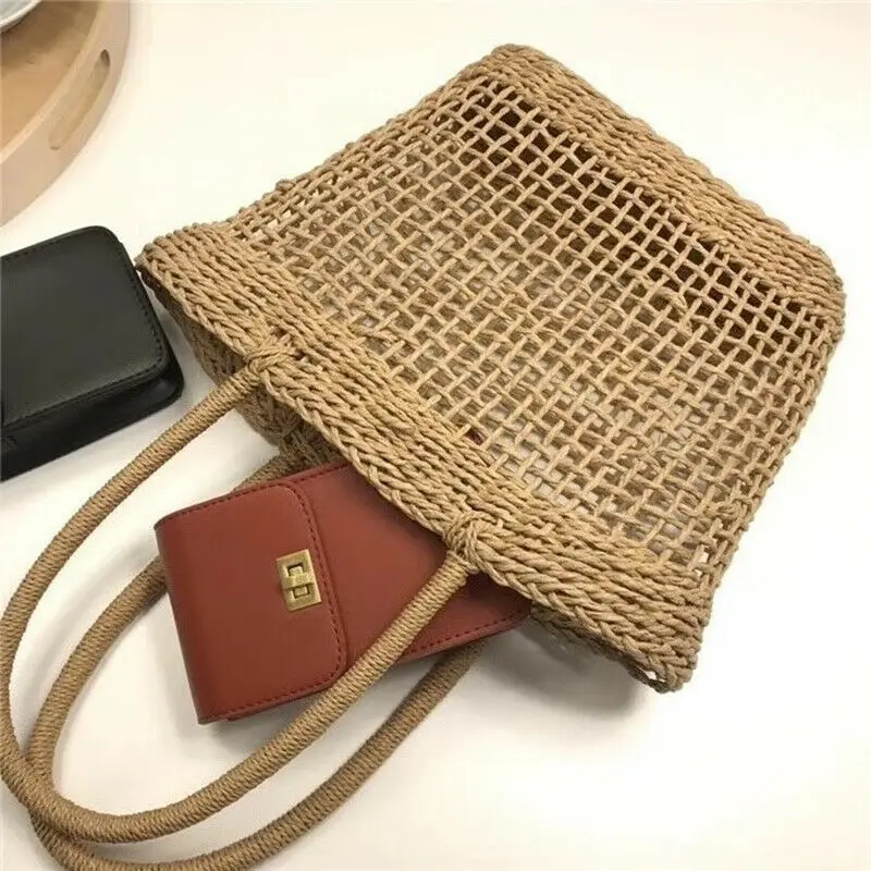 

Tote Bag Fashion Boho Beach Straw Bag Handbag Women's Fashion Hand-woven Rattan Bag