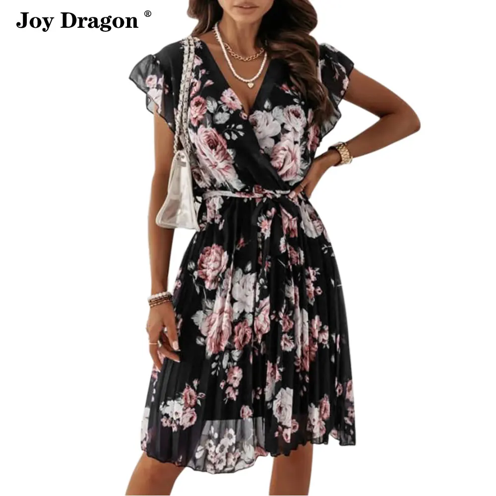 

Floral Midi Vestido De Mujer Dress for Women New 2021 Sukienka Dresses Vestidos Summer Casual Roupas Femininas Plus Size