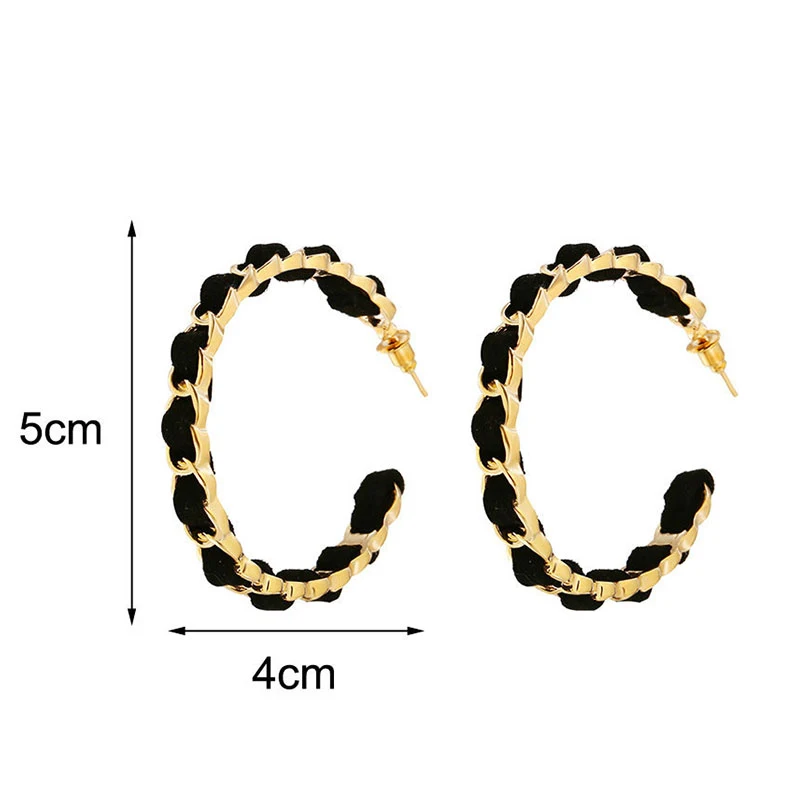 

Trendy Geometric Circle Round Earrings Black Gold Hoop Drop Earrings For Women New Design Fashion Statement Jewelry Women's Gift