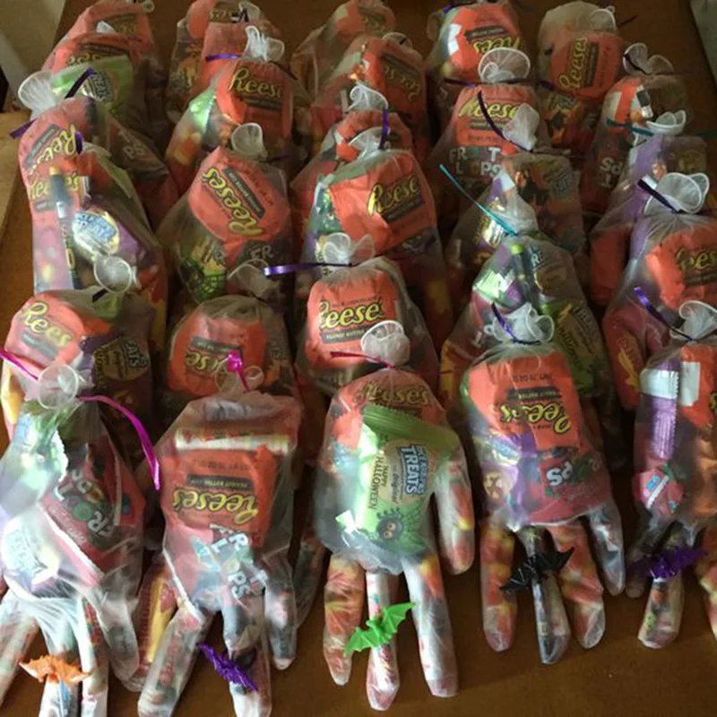 20 штук Хэллоуин конфеты сумки перчатки призрак руки Подарочная коробка декор для