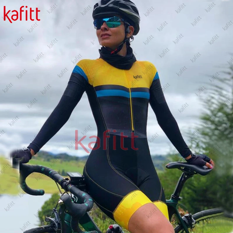 Новый велосипедный комбинезон cafitt с длинным рукавом Женский свитшот костюм