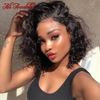 Бразильские Волнистые Короткие парики боб 13x 4, парик на сетке спереди, предварительно выщипанные Али Аннабель, парики на сетке спереди из человеческих волос, Короткие парики на сетке