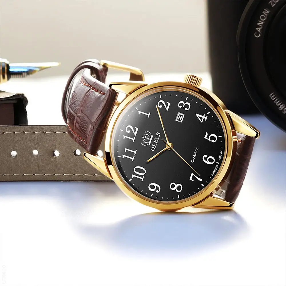 OLEVS Мужские кварцевые часы от топ бренда модные повседневные Элитная одежда из