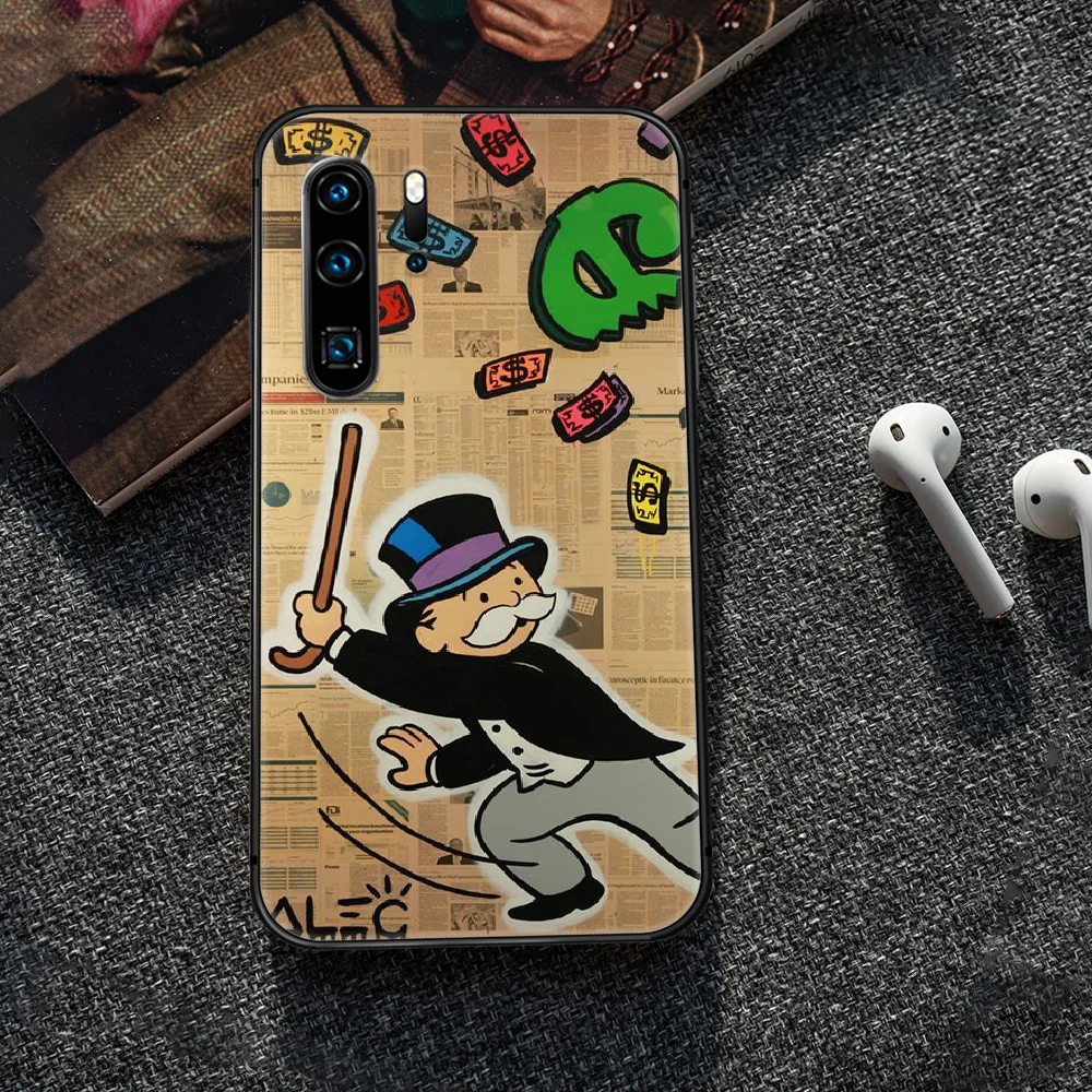 

cartoon Alec Monopoly Aesthetic Phone Case For Huawei P Mate 10 20 30 40 Lite Pro smart Z 2019 nova 5t black Etui Luxury Funda