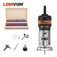 lomvum woodworking router 220v milling machine electrict trimmer wood cutting trimming machine 6 35mm milling engraving slotting