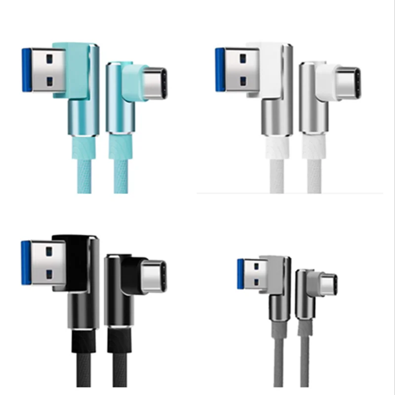 Кабель USB Type-C 90 градусов для xiaomi mi 9 8 se max 3 mix 2s pocophone f1 A3 huawei p30 samsung A50 A80 Redmi note 7 k20 K30 pro