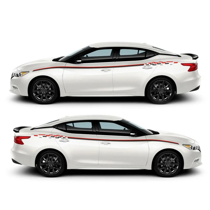 

Racing Sport Stripes For Nissan MAXIMA SPORT Mark Levinson car Both side body Customized Decal sport auto stickers