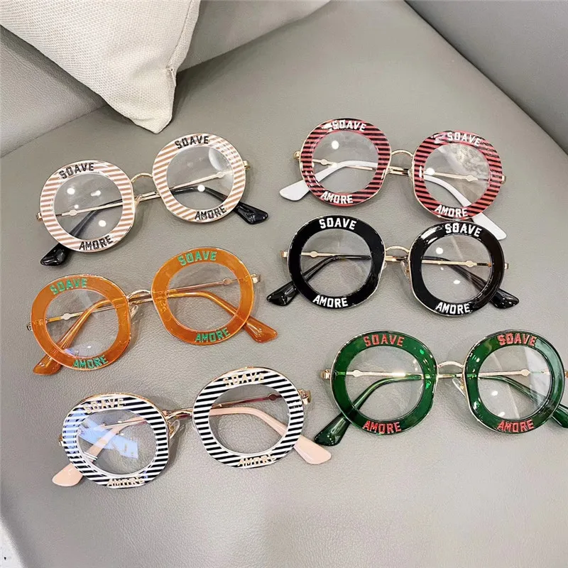 Очки солнцезащитные женские круглые в полоску винтажные роскошные очки с