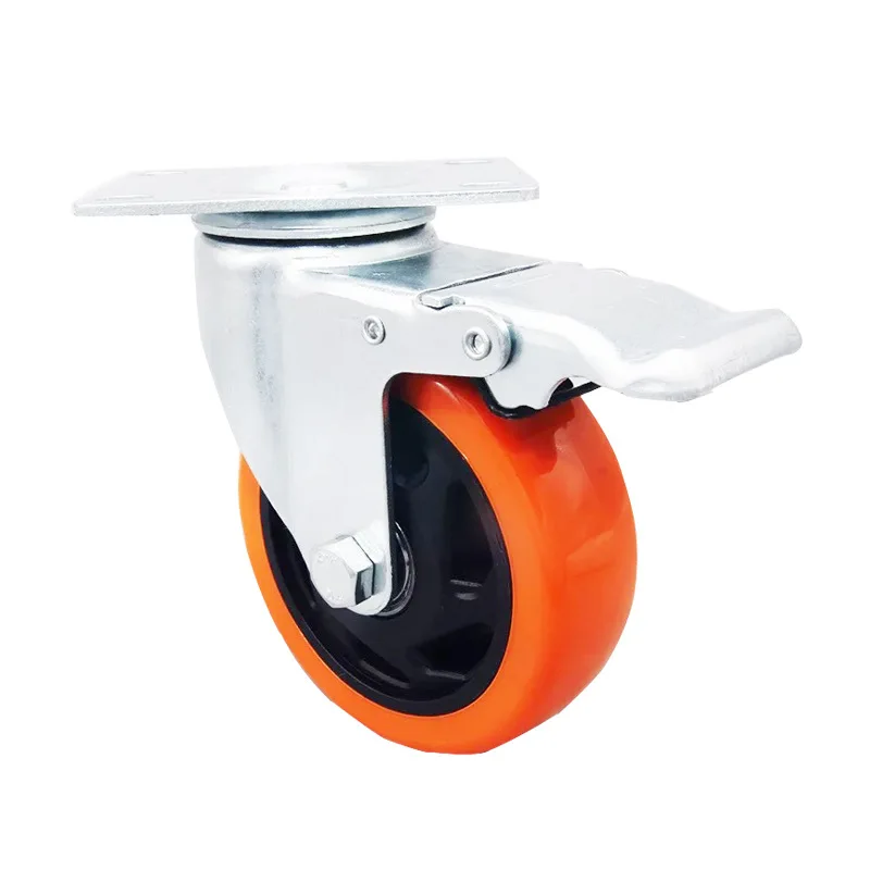 

1PC/3 дюймов шарнирный крепеж для мебели двойной подшипник поворотный ролик промышленные износостойкие с плоским дном на колесиках