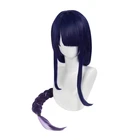 Парик Аниме Baal для косплея, Genshin Impact, Райден шогун, длинные волосы, фиолетовые плетеные волосы, Peluca, аниме, парики + парик, кепка, Хэллоуин