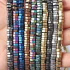 Бусины Из Натурального Гематита, шестигранные дисковые бусины россыпью, подходят для изготовления ювелирных изделий, кожаного шнура, браслета, ожерелья, 6 х2 мм