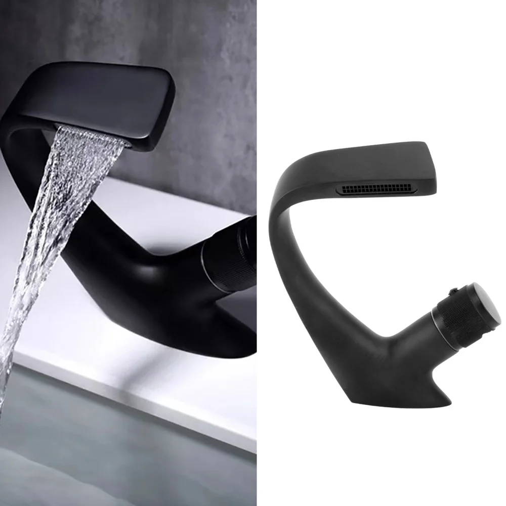 

1PC Copper Bathroom Basin Faucet Modern Stoving Varnish Water Tap Hot and Cold Washbasin Faucet Household Hand Basin Water Tap