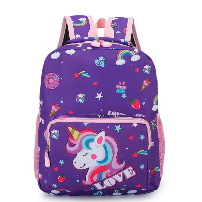 Cartoon Cute Kindergarten Anime School Bags Kawaii 4 Colors Unicorn School Backpack 3-6 Year Old Boys Girls Baby Travel Backpack