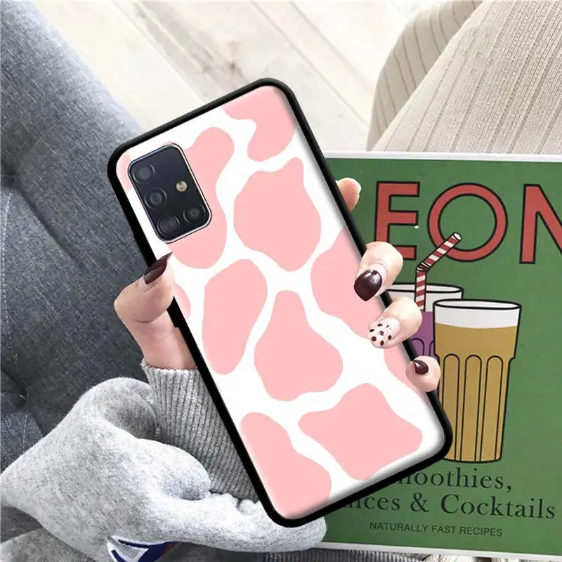 

Cow Milk Black White Case For Samsung Galaxy A51 A71 M51 M40 A31 A41 A91 A21s M30s M31 Soft Bolso Mobile Phone Coque Capa Bag