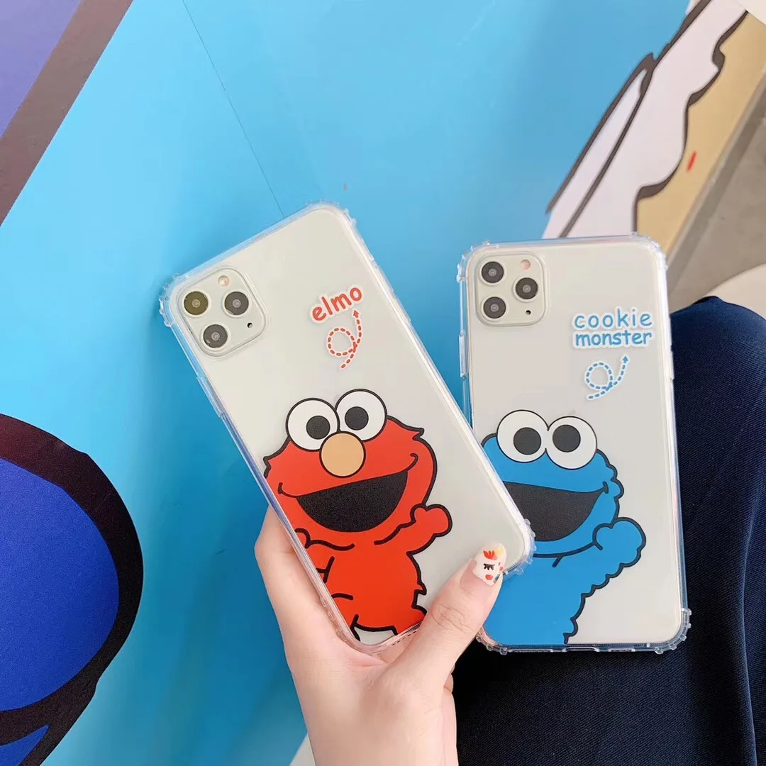 Милый мультяшный чехол с изображением улицы Сезам Элмо cookiemonster для iPhone 7 8 Plus 11 Pro X