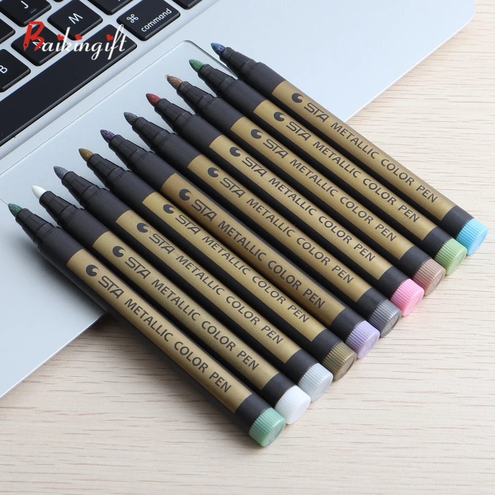 Перманентные маркер-краски металлического цвета 1 шт. подарок на день рождения