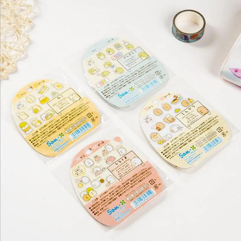 50 наклеек в японском стиле био Прозрачные плоские наклейки из ПВХ для дневника