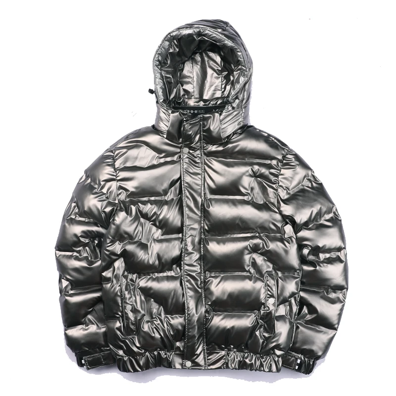 2020 теплая Толстая Серебристая черная блестящая пузырьковая куртка зимнее пальто
