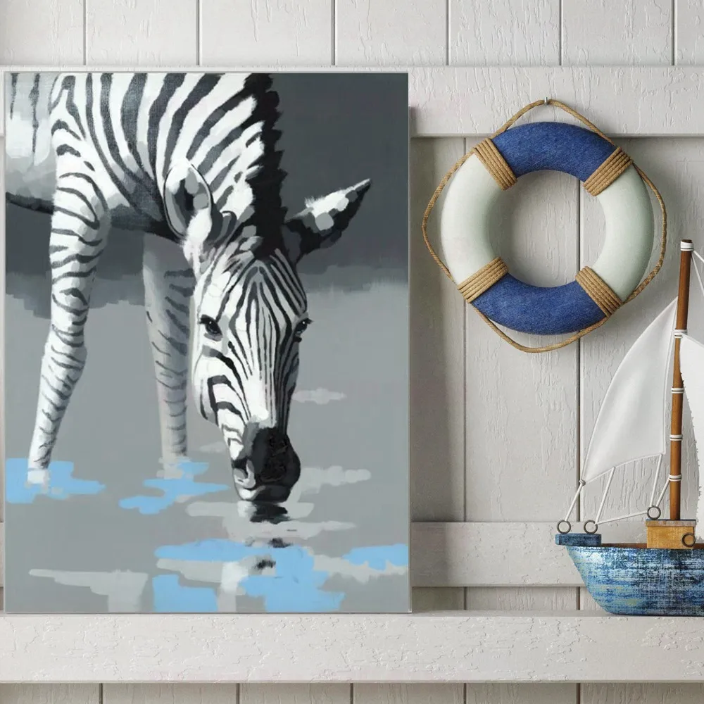 Краски по номерам зебры картина с рисунком животных ing для Декор в гостиную DIY