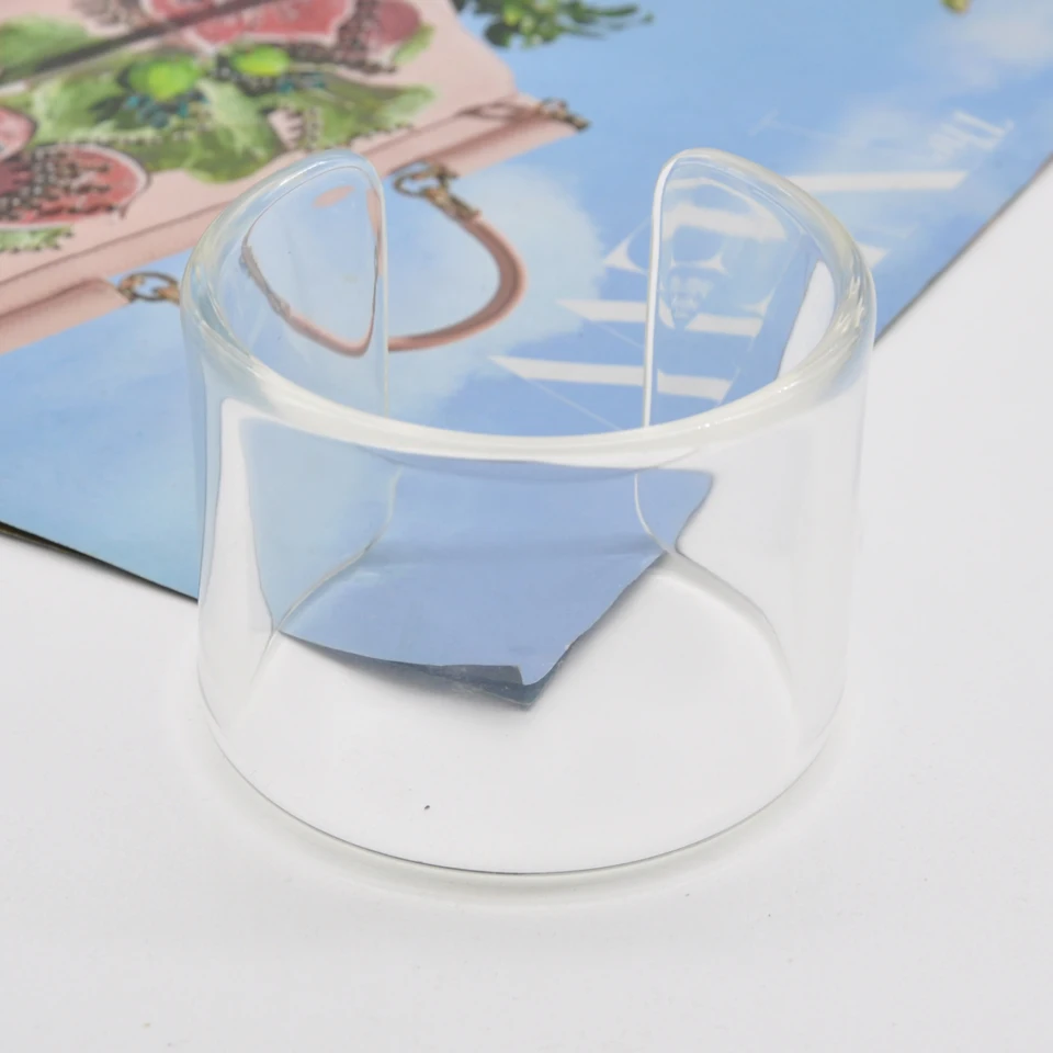 Женский массивный Браслет манжета из прозрачного акрила цвет белый