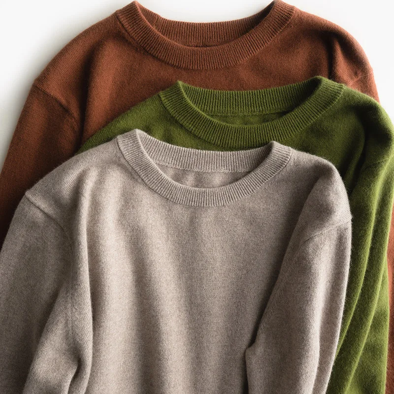 Зимний толстый мужской свитер из чистого кашемира вязаный пуловер с длинным