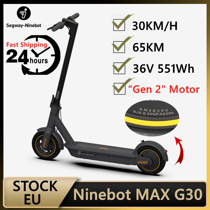 PL наличии оригинал Ninebot MAX G30 KickScooter Складная 65 км Макс пройденное расстояние в