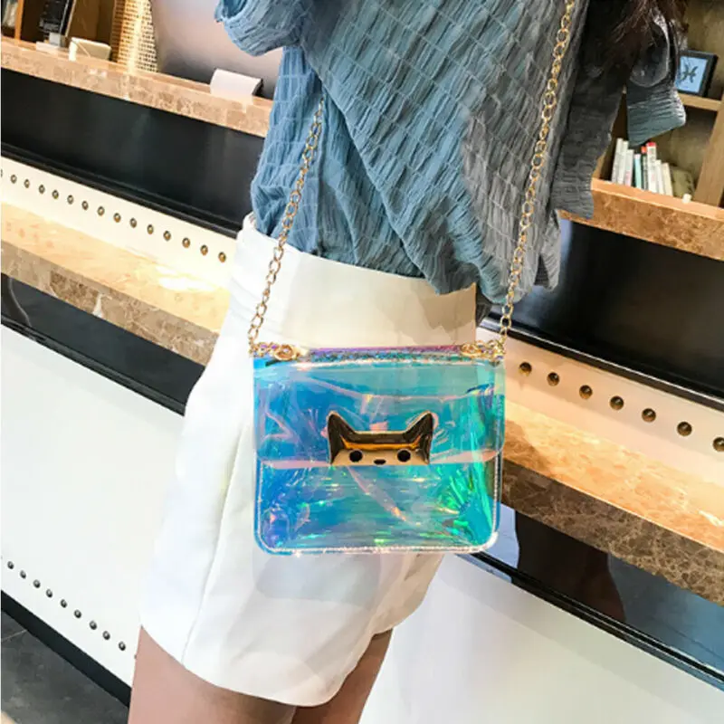 Сумки для женщин голографическая лазерная сумка прозрачная маленькая
