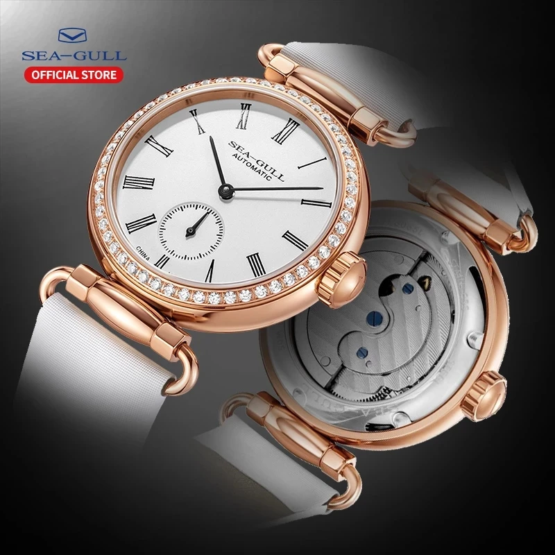 Seagull Top brand Ladies Automatic Mechanical Watch Fashion Ultra-Thin Transparent Mechanical Watch Goddess Of Time
