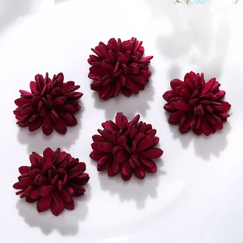 1Pack Mini Leather Fiber Flower Crafts Material DIY Clothes Hat Decoration Accessories Patches Scrapbooking Craft Fake | Дом и сад