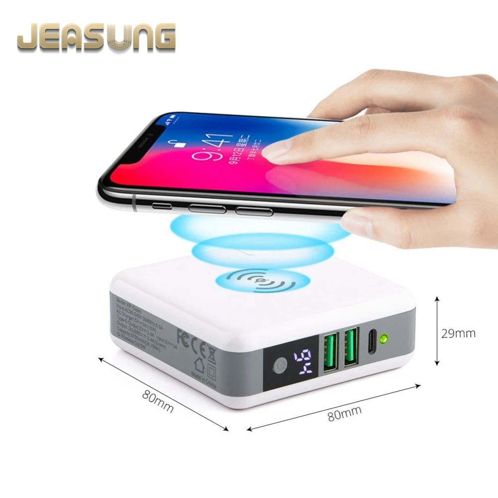 18 Вт 3 в 1 power Bank PD быстрое зарядное устройство QI Беспроводное Тип C USB разъем с